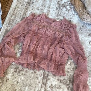 Pink night ruffle blouse